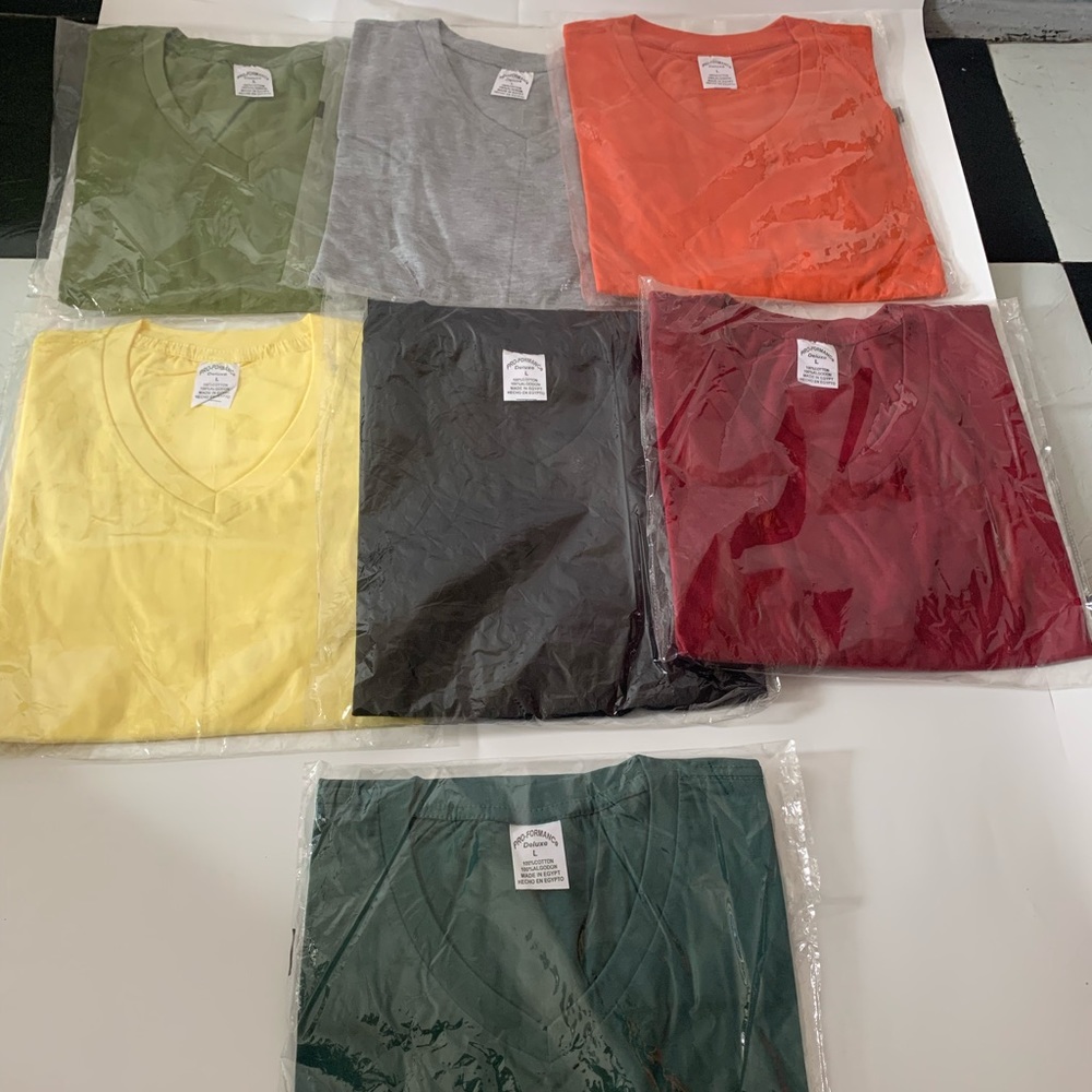 V-neck t-shirts 100% cotton. Great texture
